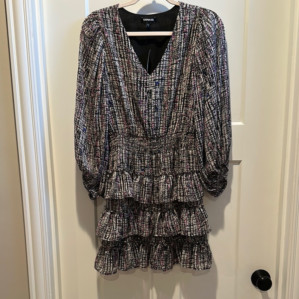 Express Multicolor Long Sleeve Dress